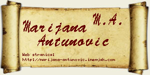 Marijana Antunović vizit kartica
